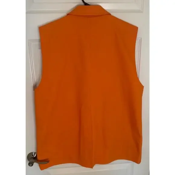 Stine Goya Orange Sleeveless Organic Cotton Tailored Vest Size L New w/ Tags - Picture 2 of 7